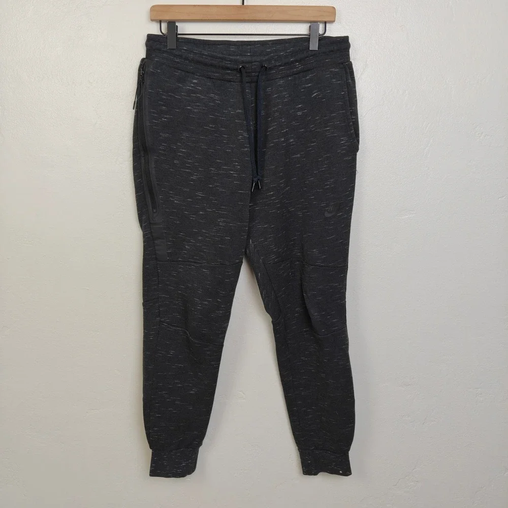 Nike Mens Tech Fleece Pants Medium Charcoal Space Dye Tapered Joggers Techwear